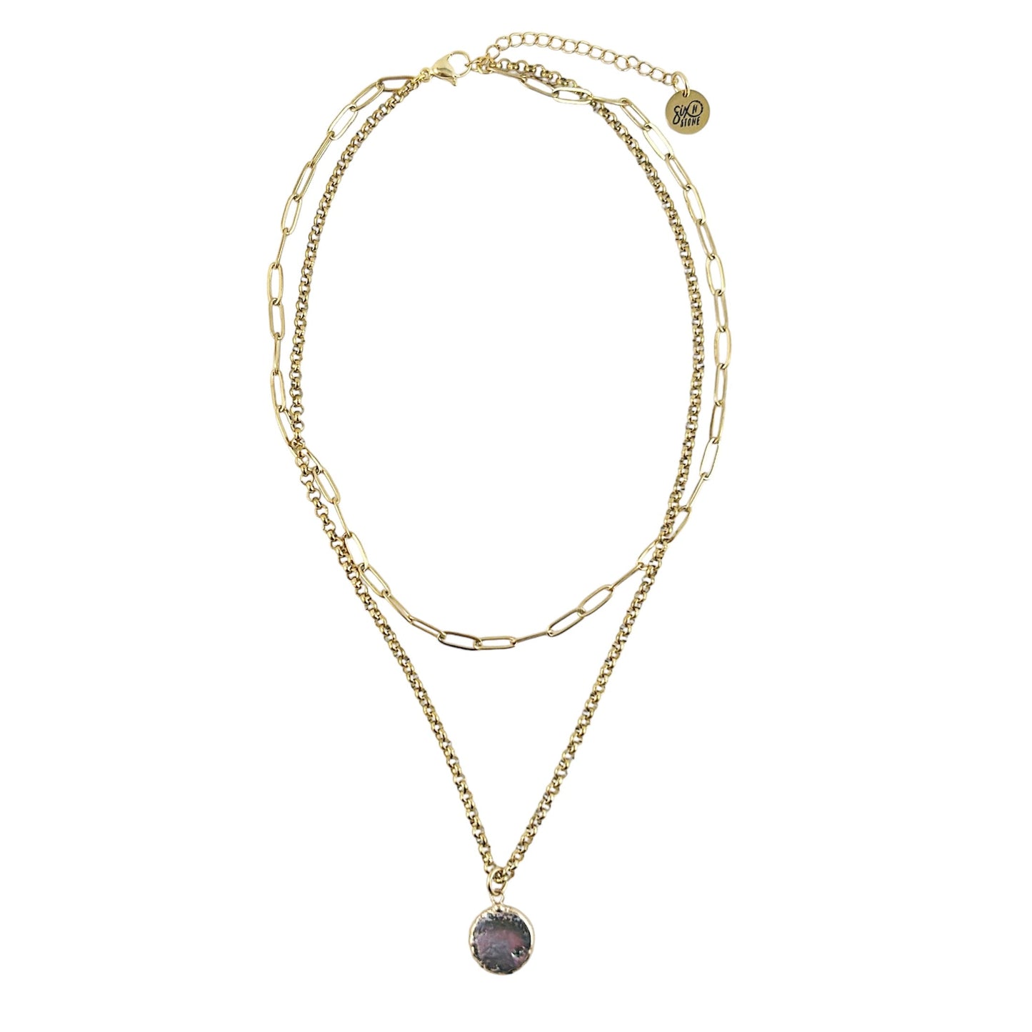 Collier double rang de perles keshi noires
