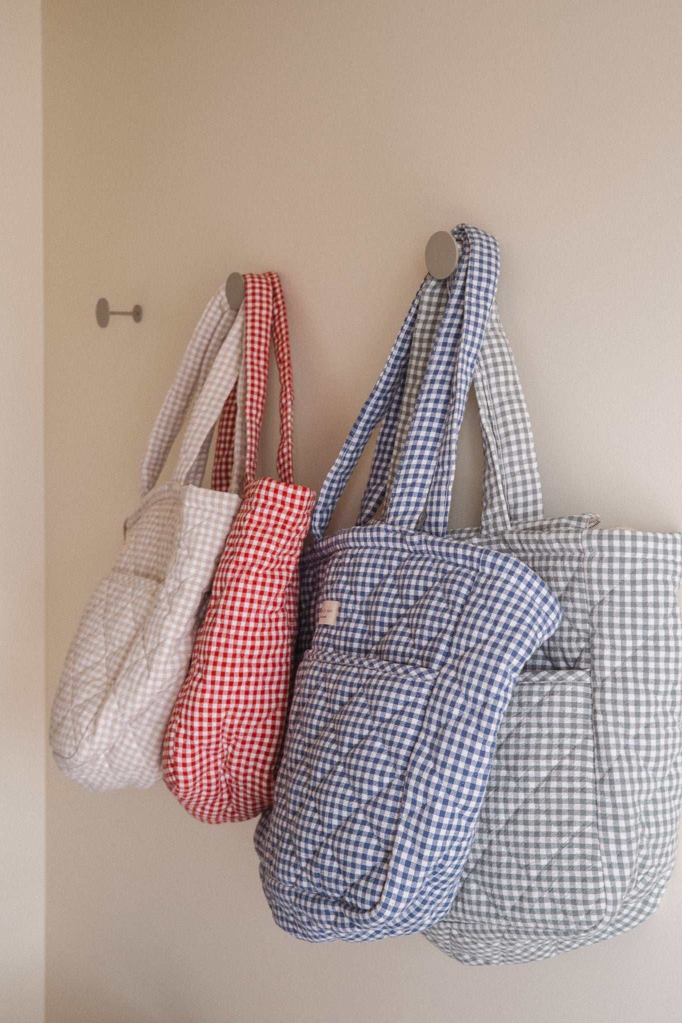 Sac à langer en coton biologique - Collection Vichy