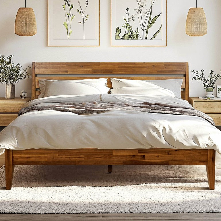 Cadre de lit plateforme en bois de luxe Emery
