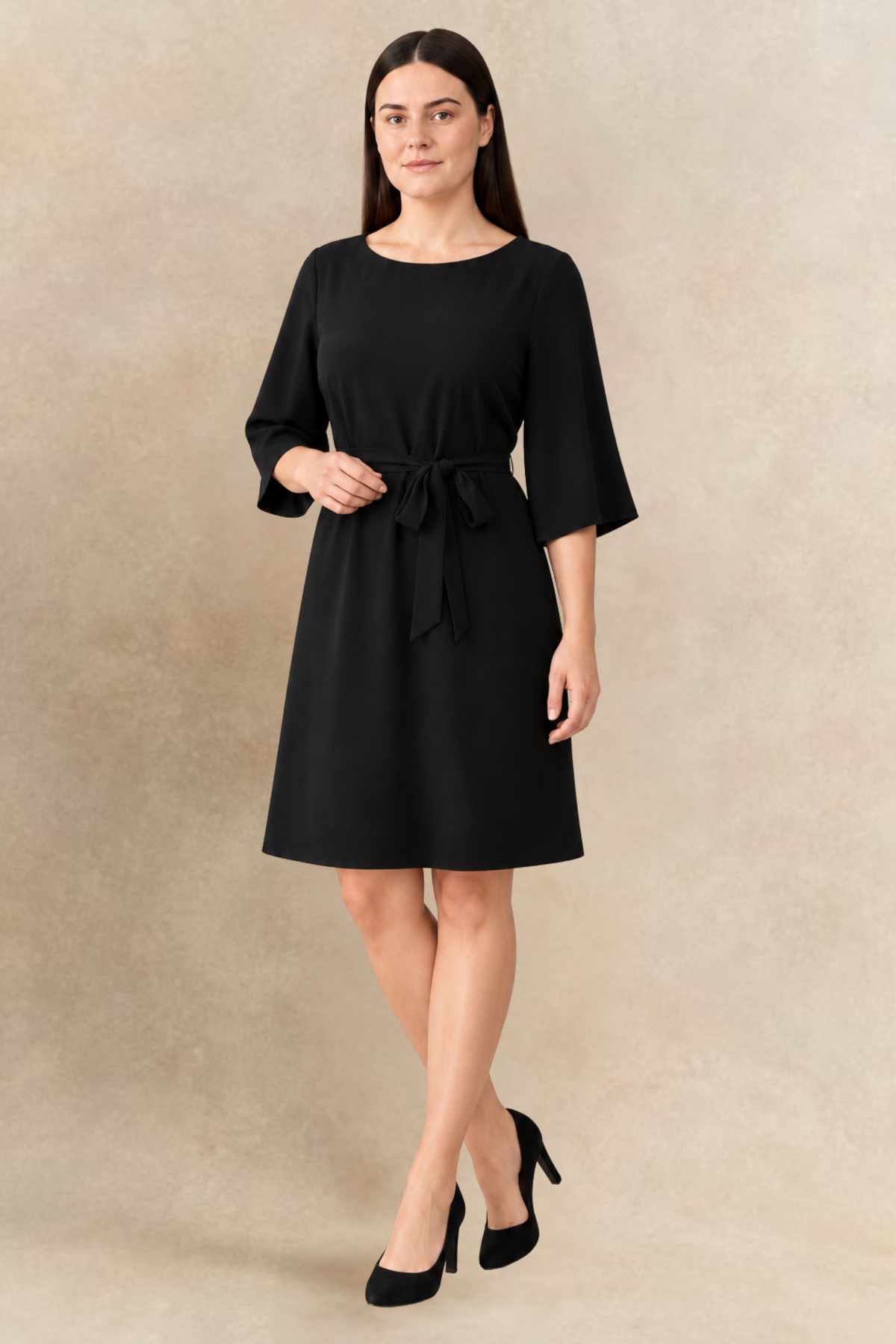 Robe Jennifer ceinturée unie
