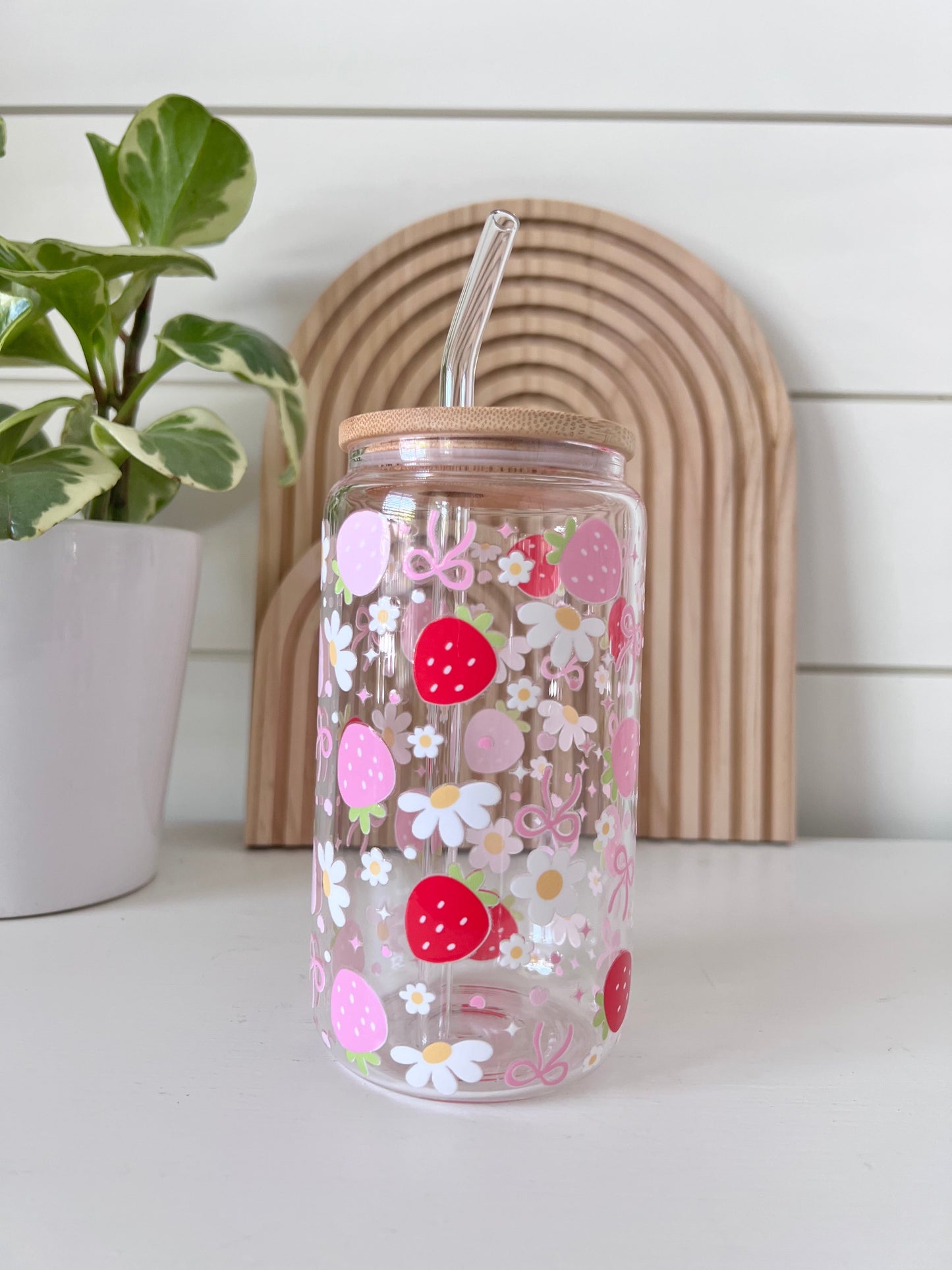 Verre coquet Fraise marguerite