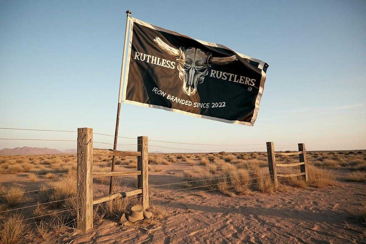 Drapeau de marque Iron des impitoyables Rustlers