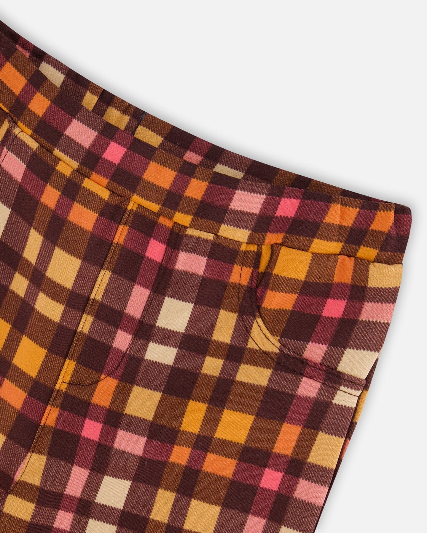 Tregging Milano à carreaux magenta et marron