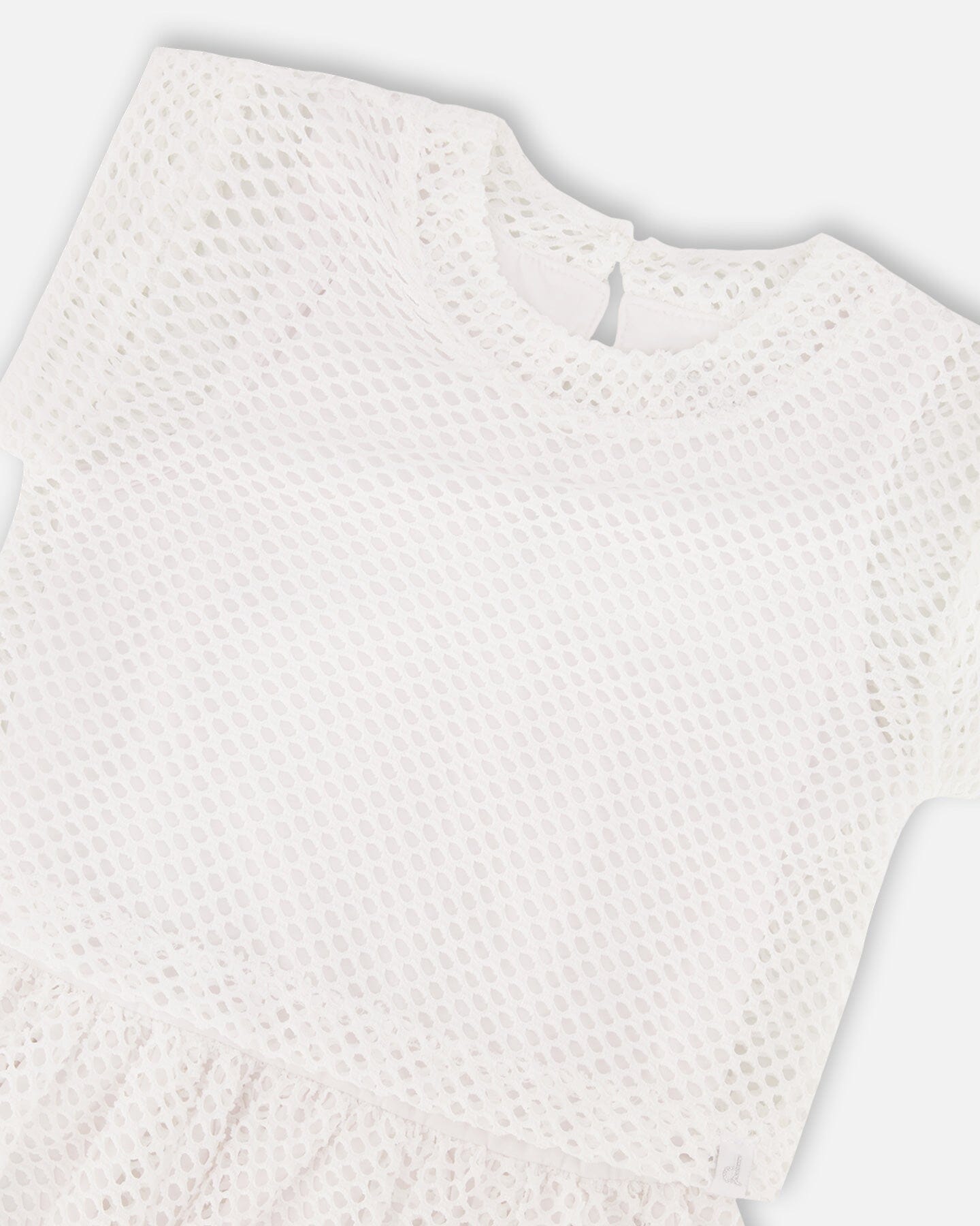 Robe bi-matière en maille et coton biologique blanc neige