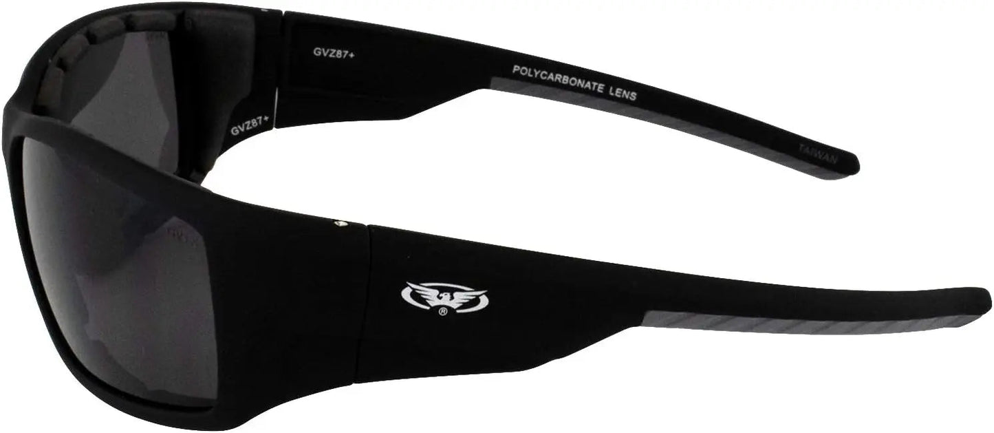 Lunettes de soleil Kinetic ajustables et rembourrées de Global Vision pour moto. Lunettes de protection souples, homologuées pour la conduite.