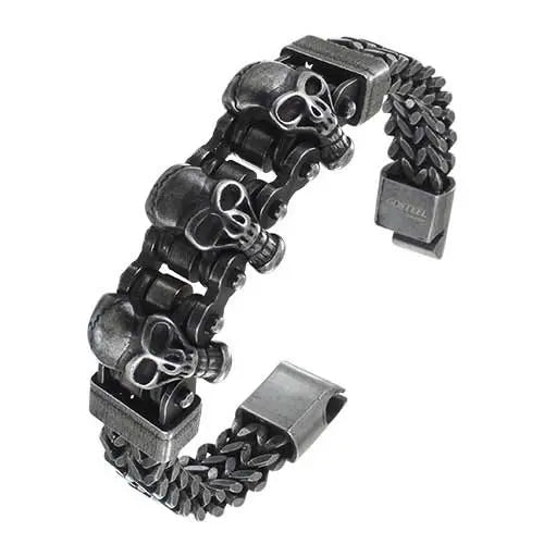 Bracelet GoSteel 3 Crânes