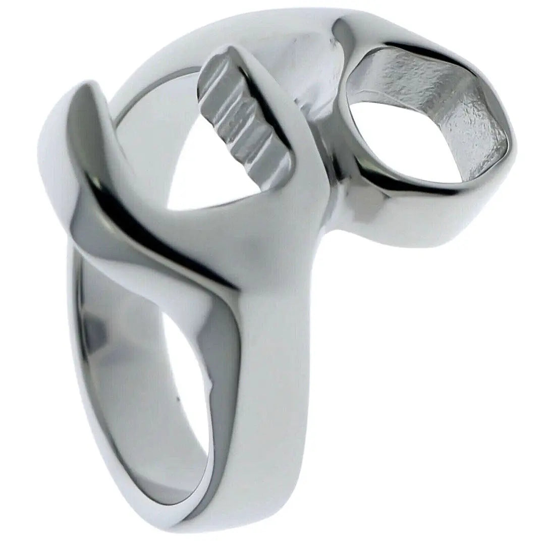 Bague pour homme GoSteel motif clé anglaise | Bague en acier inoxydable