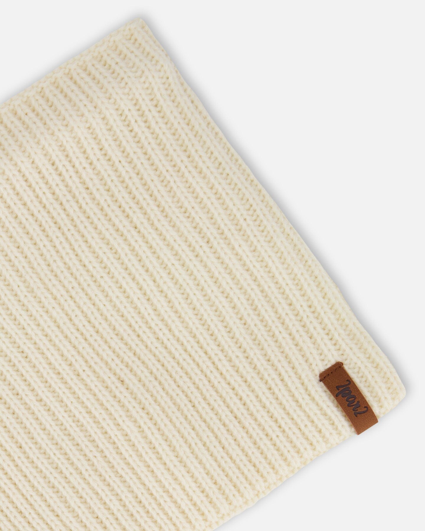 Cache-cou en maille mi-saison beige clair