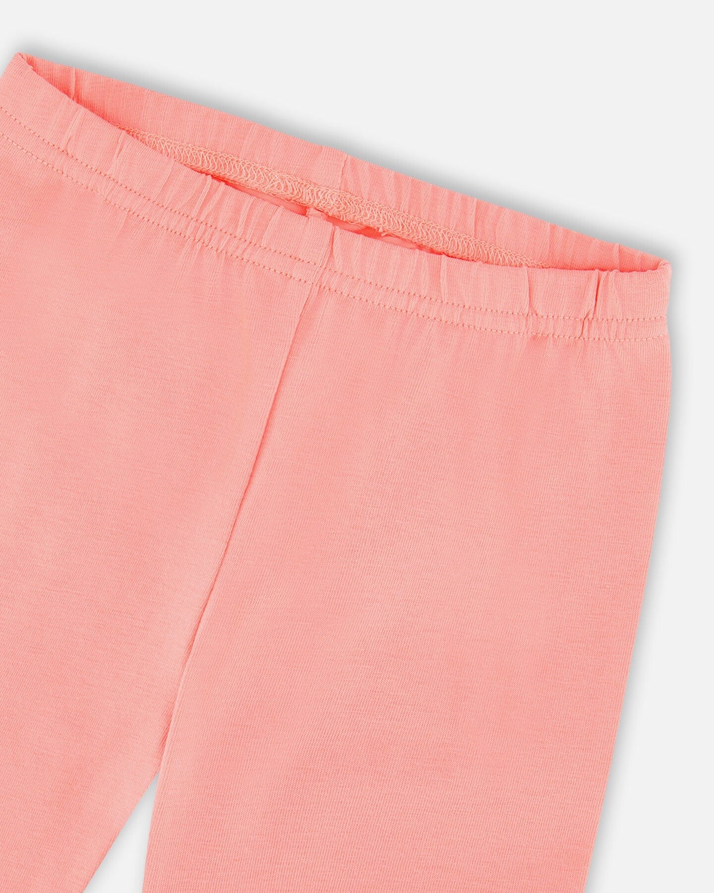 Ensemble tunique et capri en coton biologique Vichy corail et corail