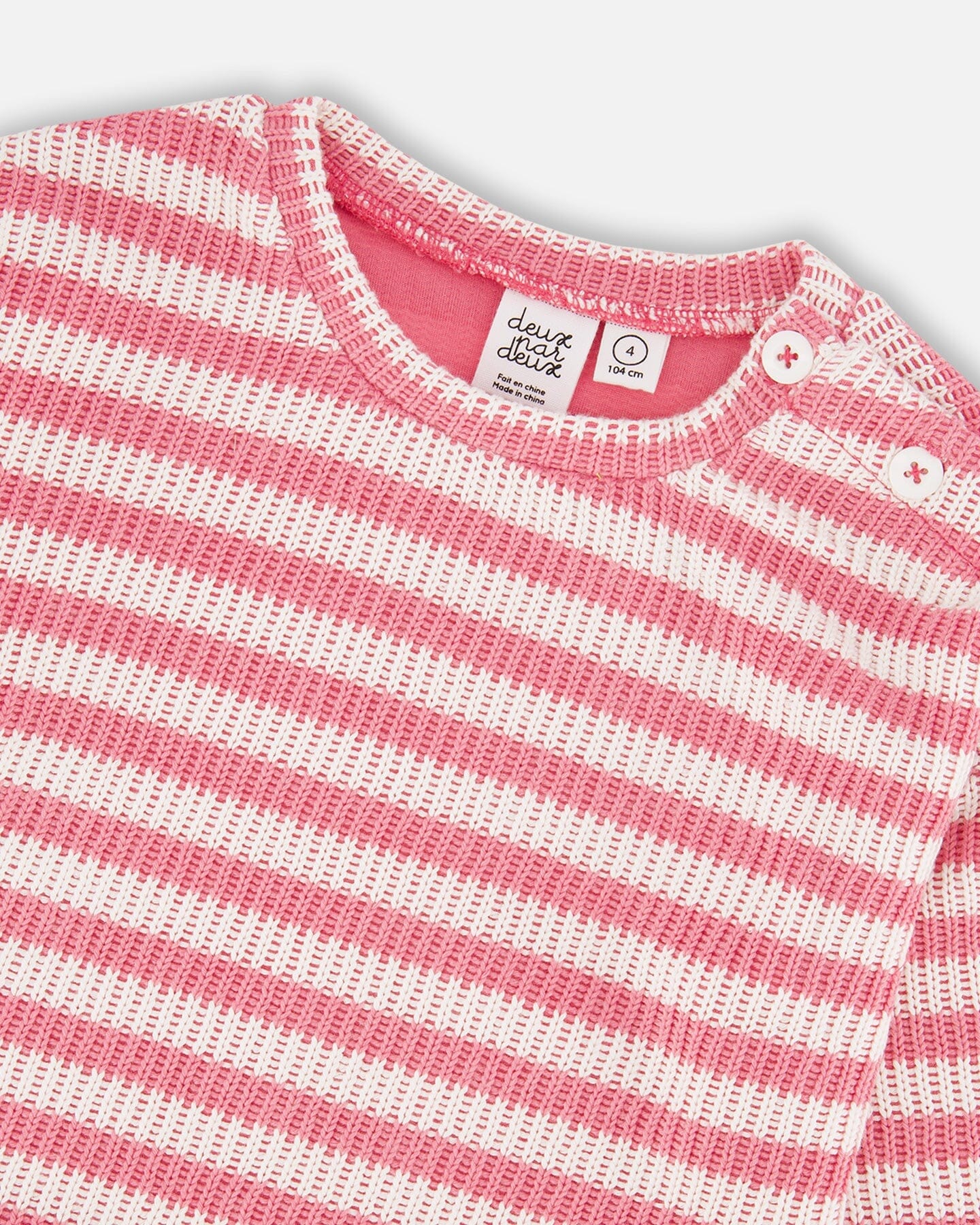 Pull rayé rose et blanc