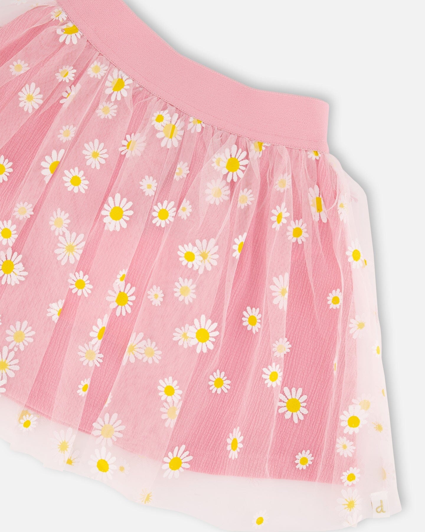 Jupe en maille et jersey froissé rose