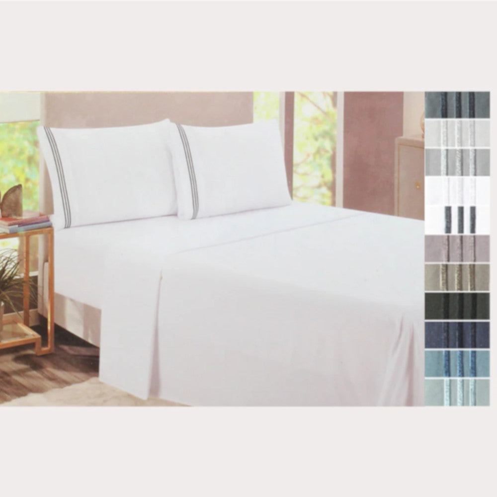 HOME AESSHEETS HA-1155T Twin 5 Star Solid 4pc Sheets