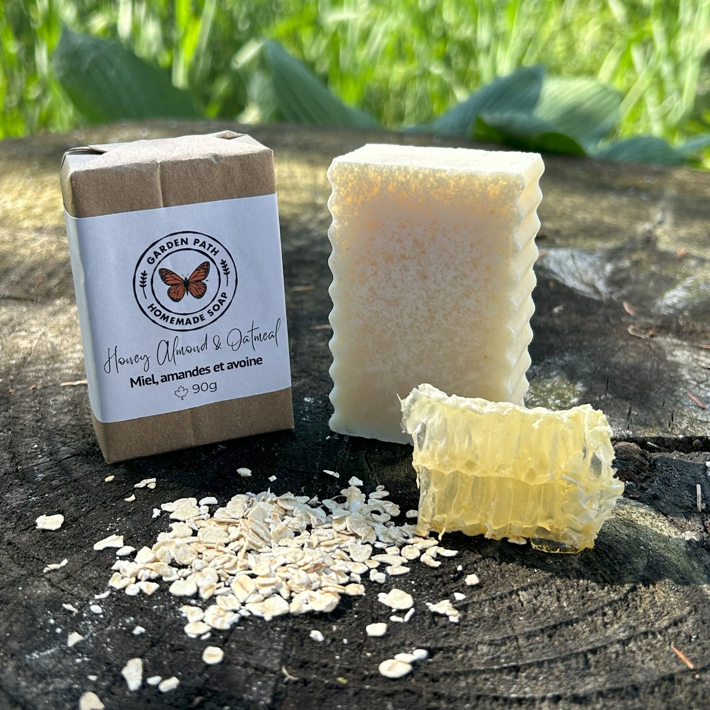 Savon en barre miel amande et avoine | Exfoliant Naturel Parfumé