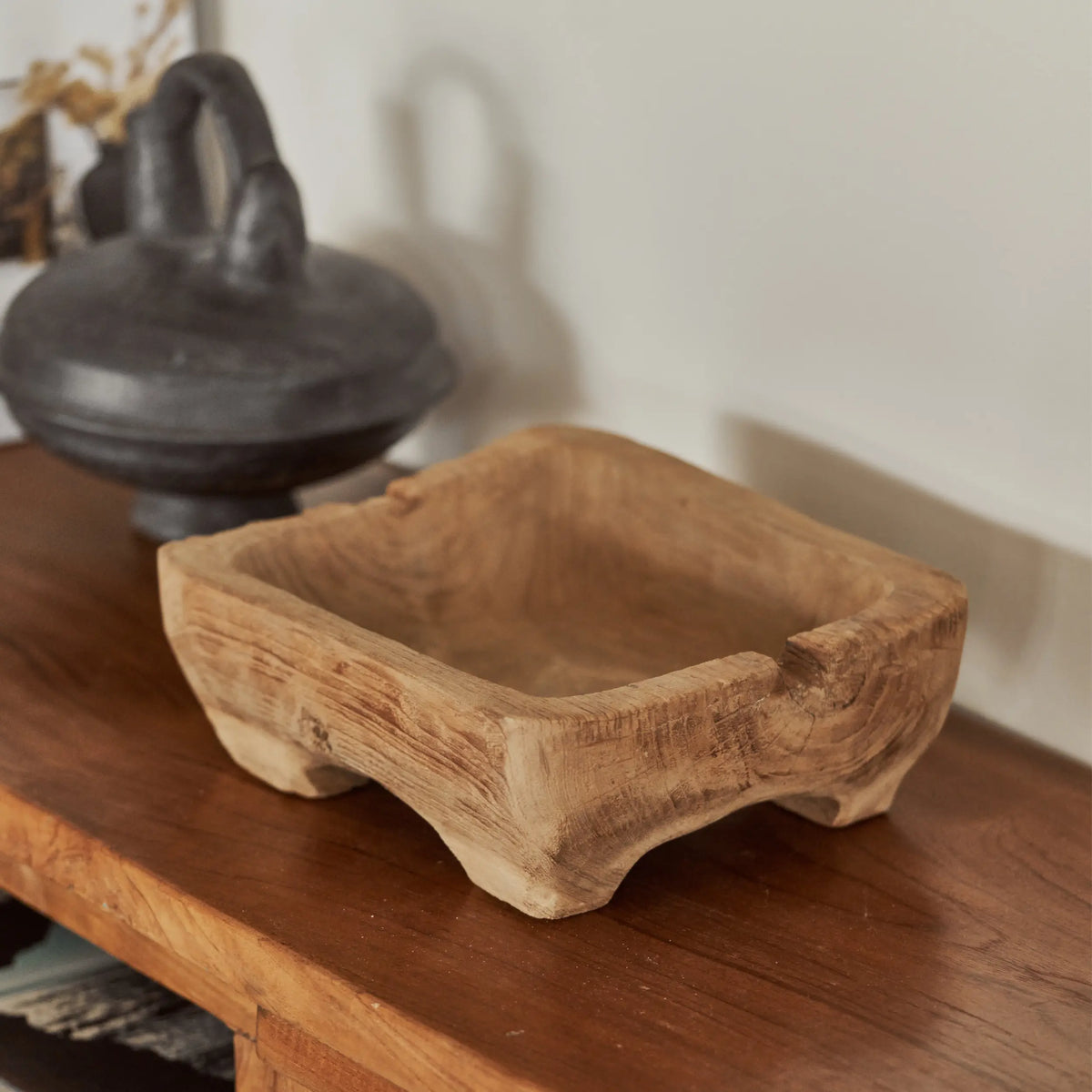 Recycled Teak Square Bowl