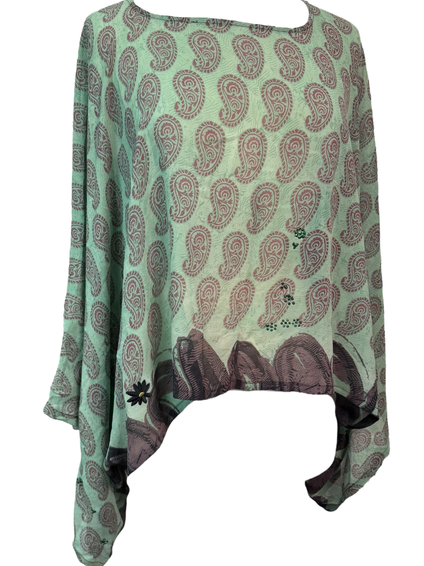 PRG7329 Top ample en pure soie à manches kimono Avatar