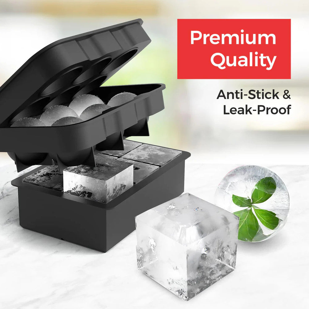 2 in 1 Pack Large Silicone Ice Cube Tray Mold