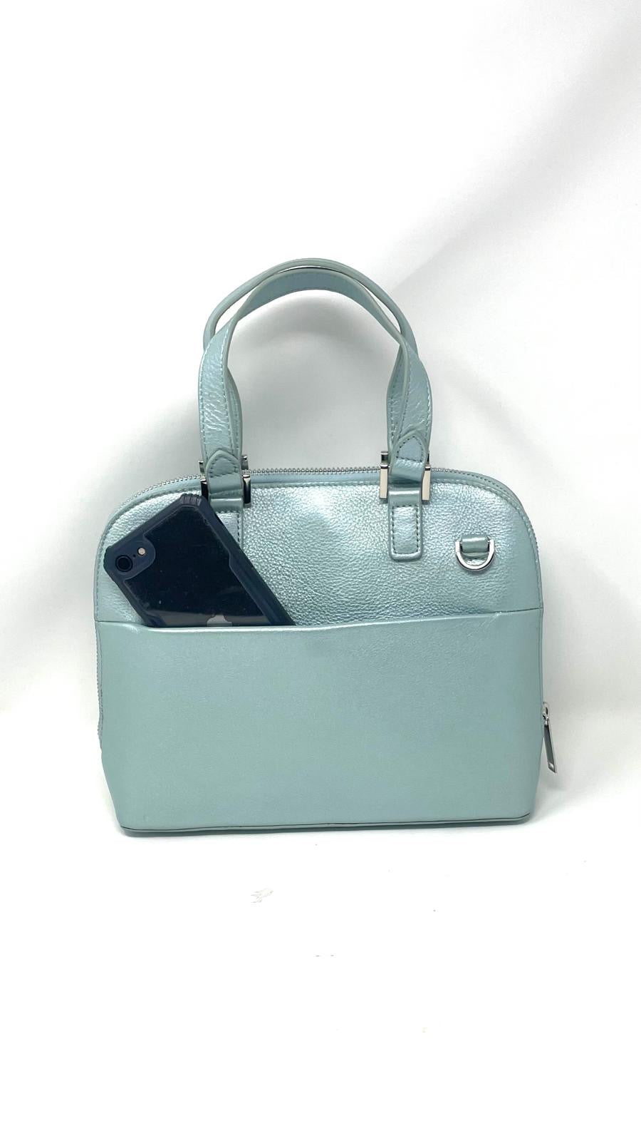 Justine, sac à main en cuir Bleu Céleste