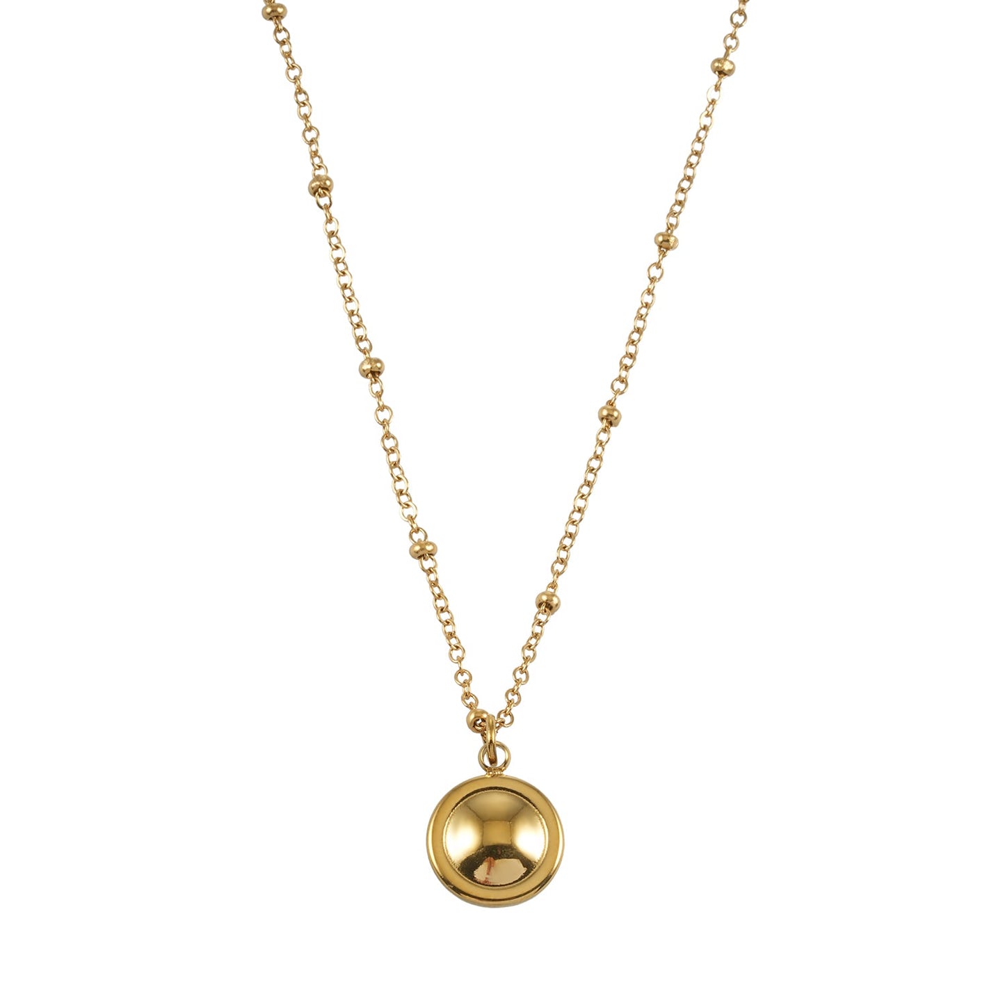 LATAHIA Gold : Collier chaîne perlée avec pendentif bordé de perles d'eau douce et de zircons pavés
