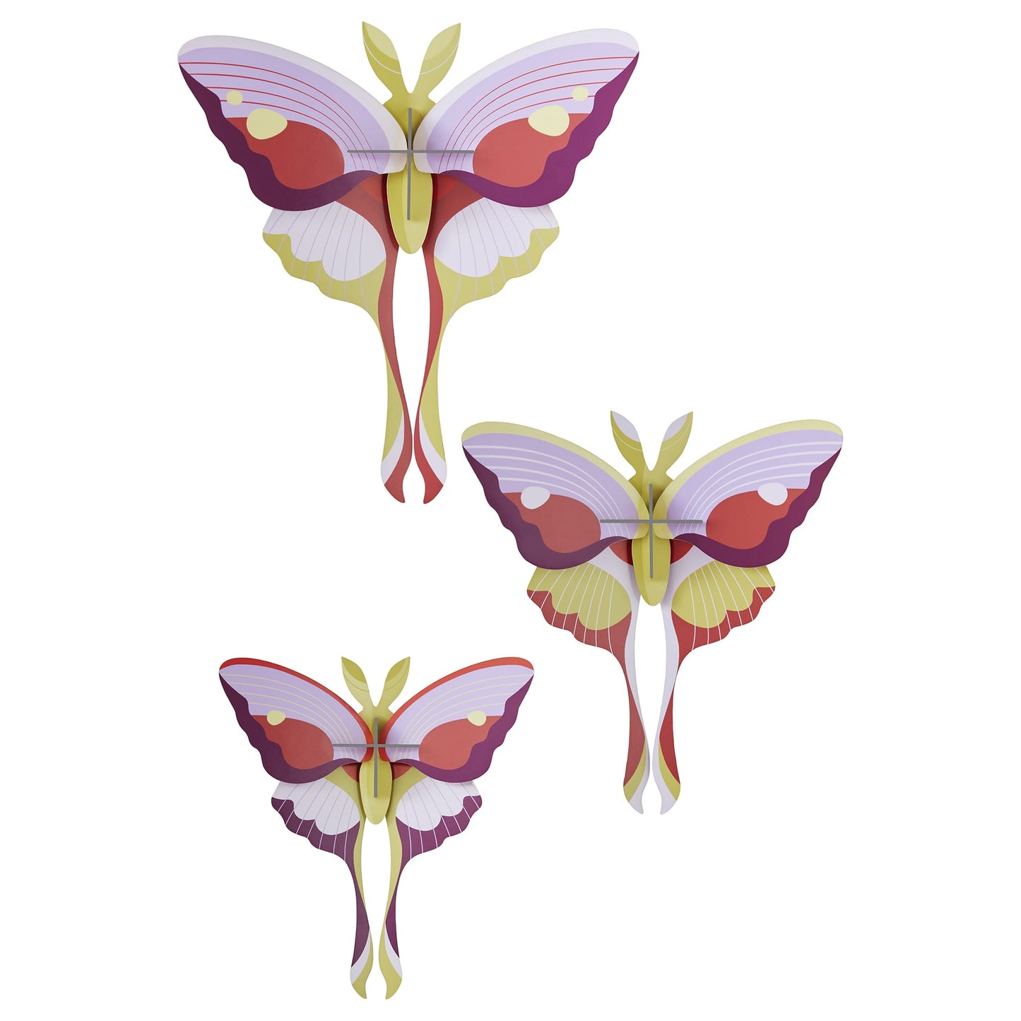 Papillons Comète Lilas<br> Lot de 3