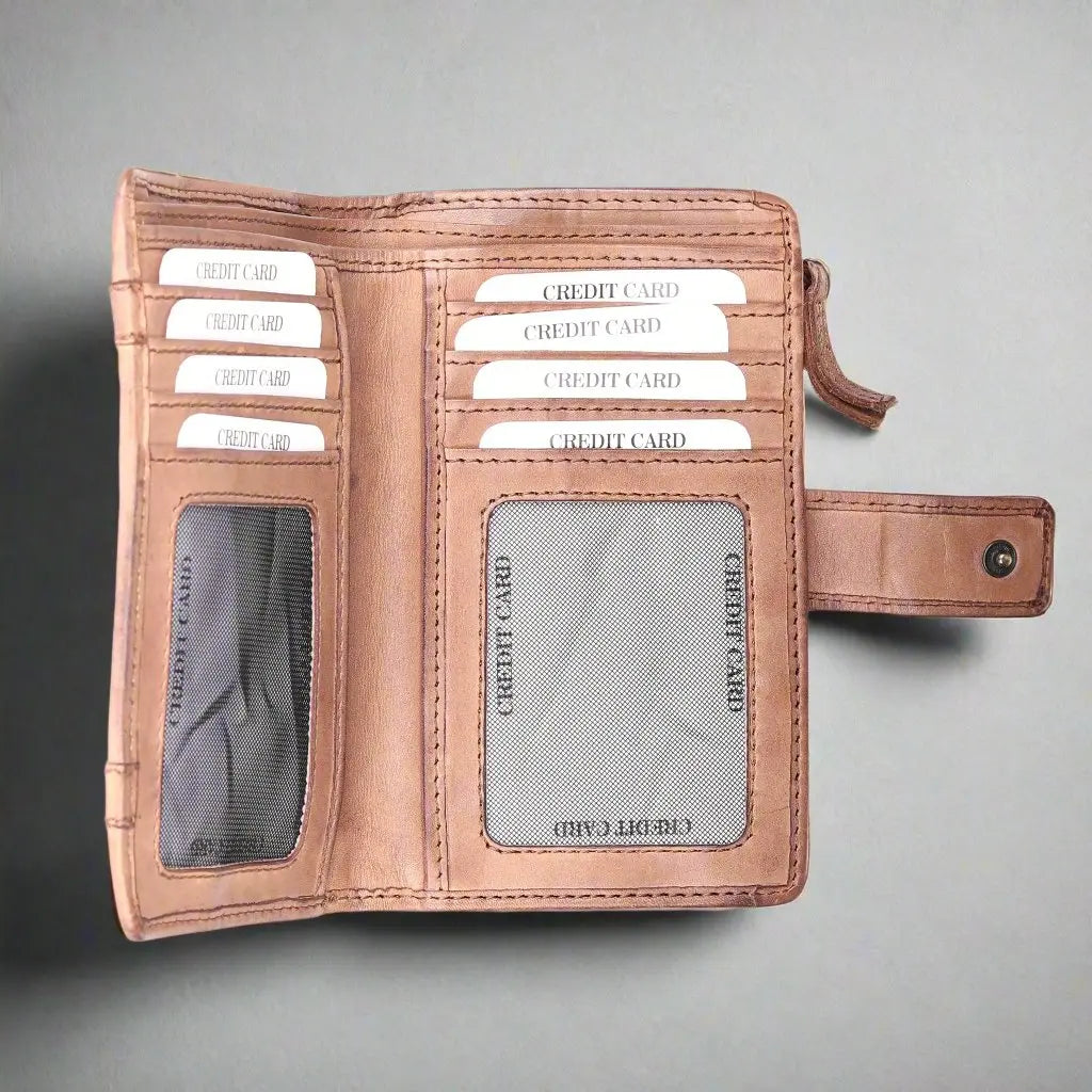 Porte-cartes de crédit en cuir pour femme MET