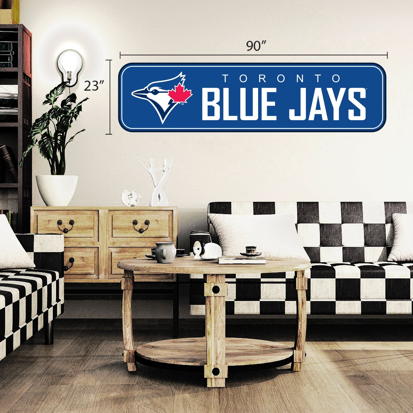 Toronto Blue Jays Décalque mural repositionnable 90x23 de l'équipe - Modèle long