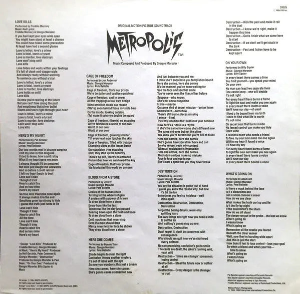 Metropolis - Original Motion Picture Soundtrack - 1984 Original