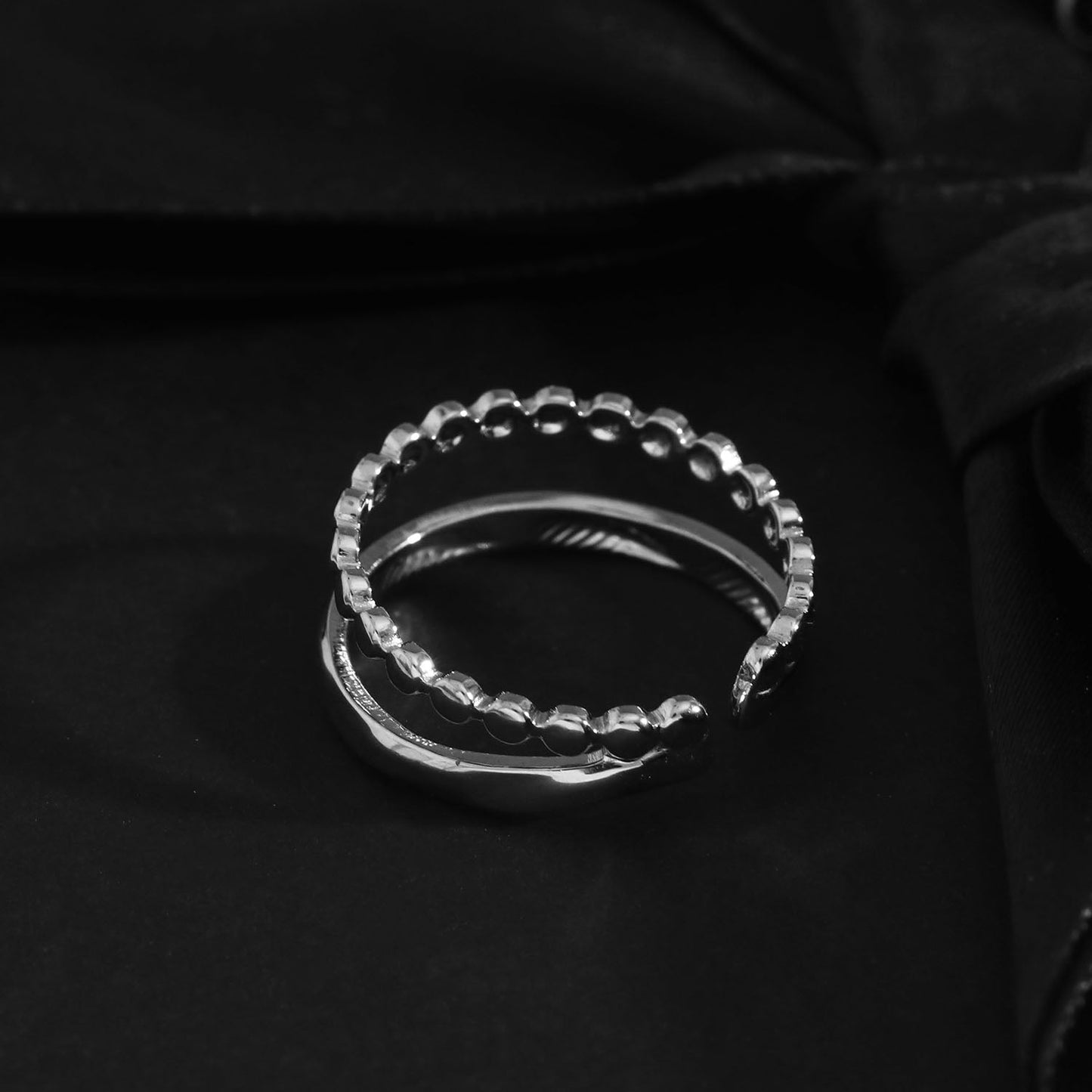 Bague TIFFANY à perles doubles en argent