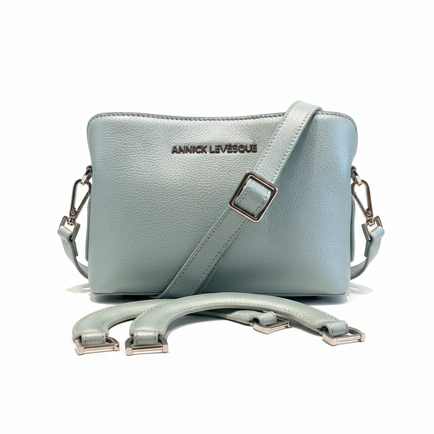 Sac à main en cuir, deux-en-un, Bleu céleste | Clarence