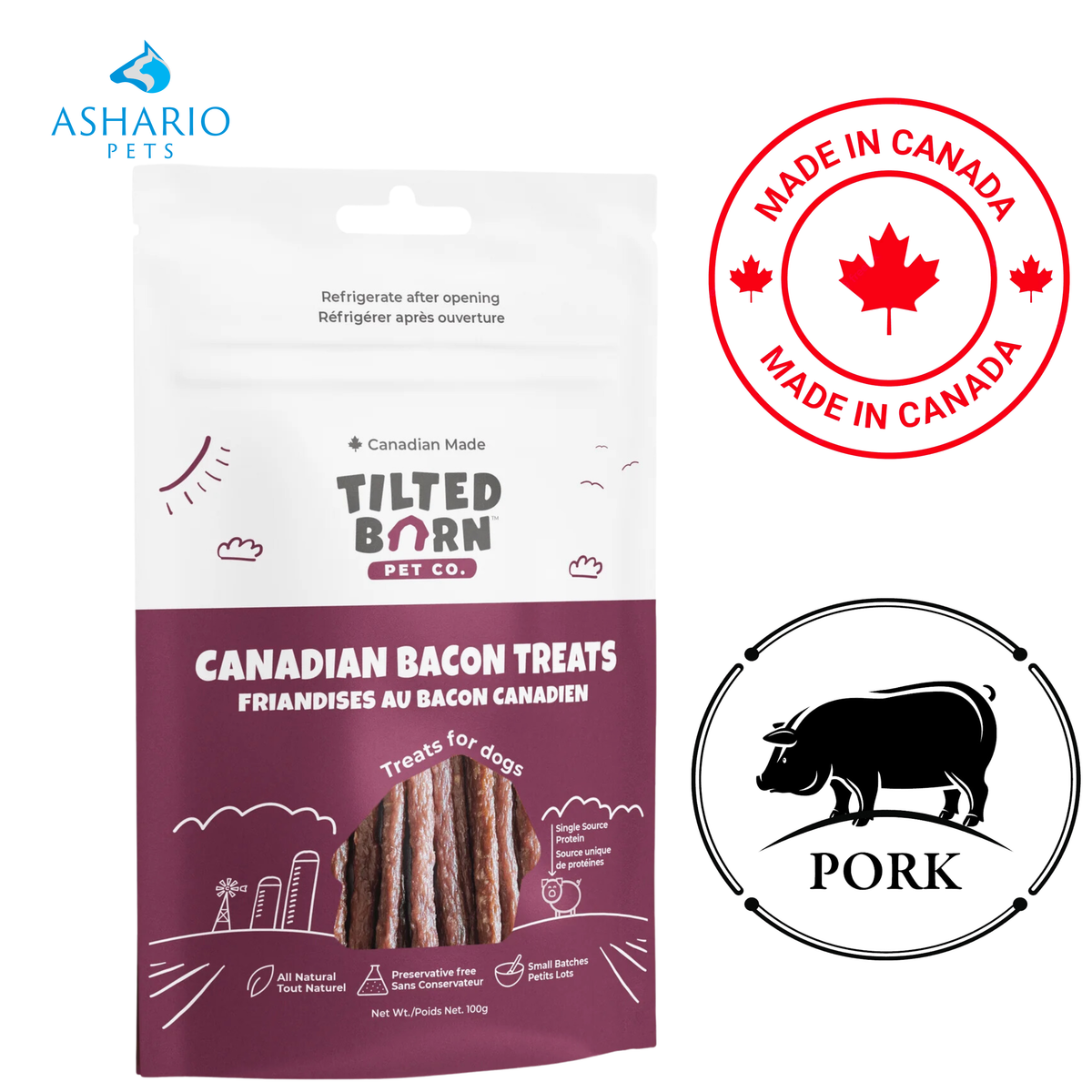 Tilted Barn - Canadian Bacon Dog Treats
