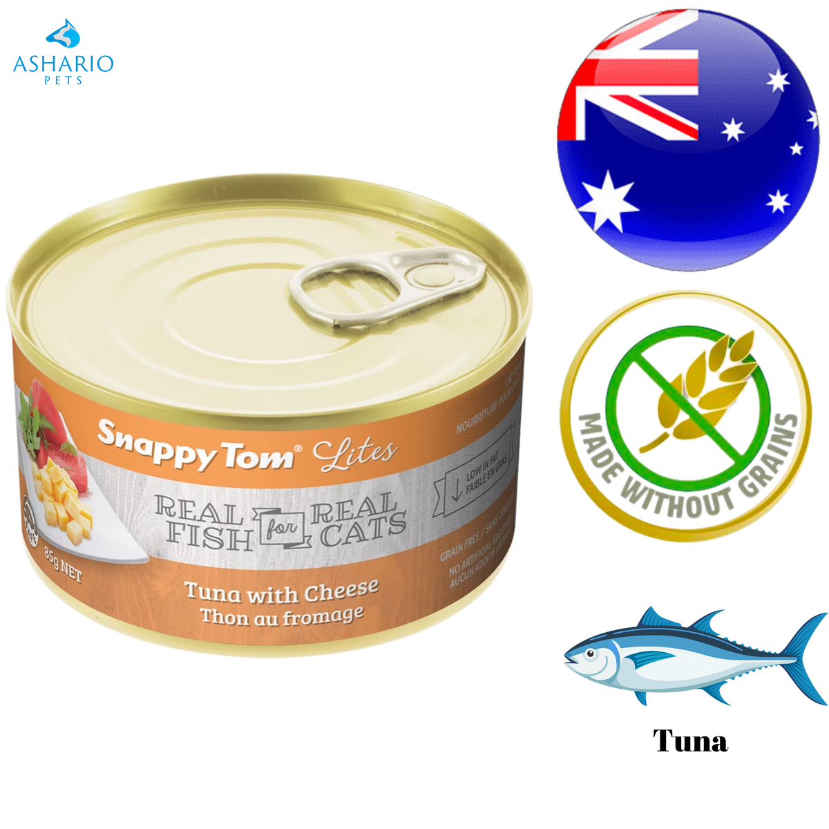 Snappy Tom - Lites Tuna & Cheese Canned Cat Food
