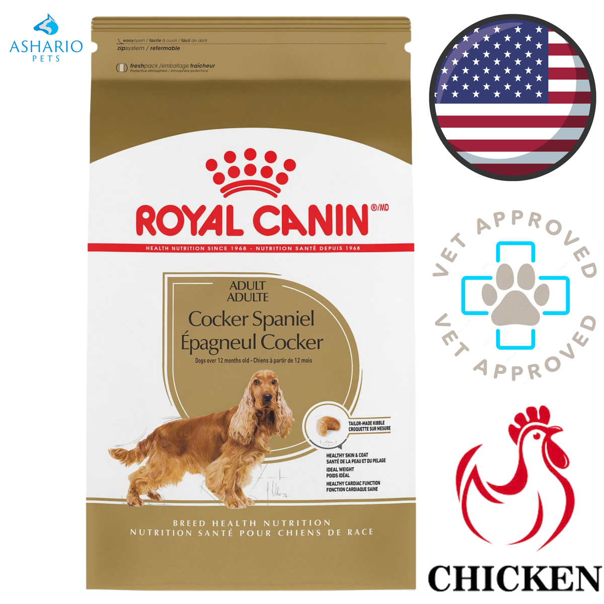 Royal Canin - Breed Health Nutrition Cocker Spaniel Adult Dry Dog Food