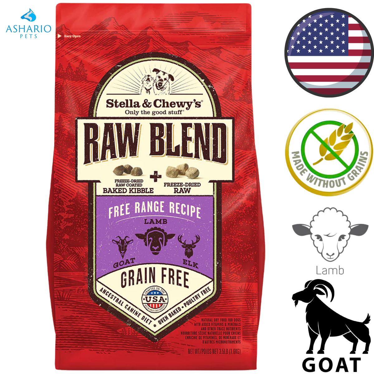 Stella & Chewy's - Grain Free Free Range Raw Blend Kibble Dry Dog Food