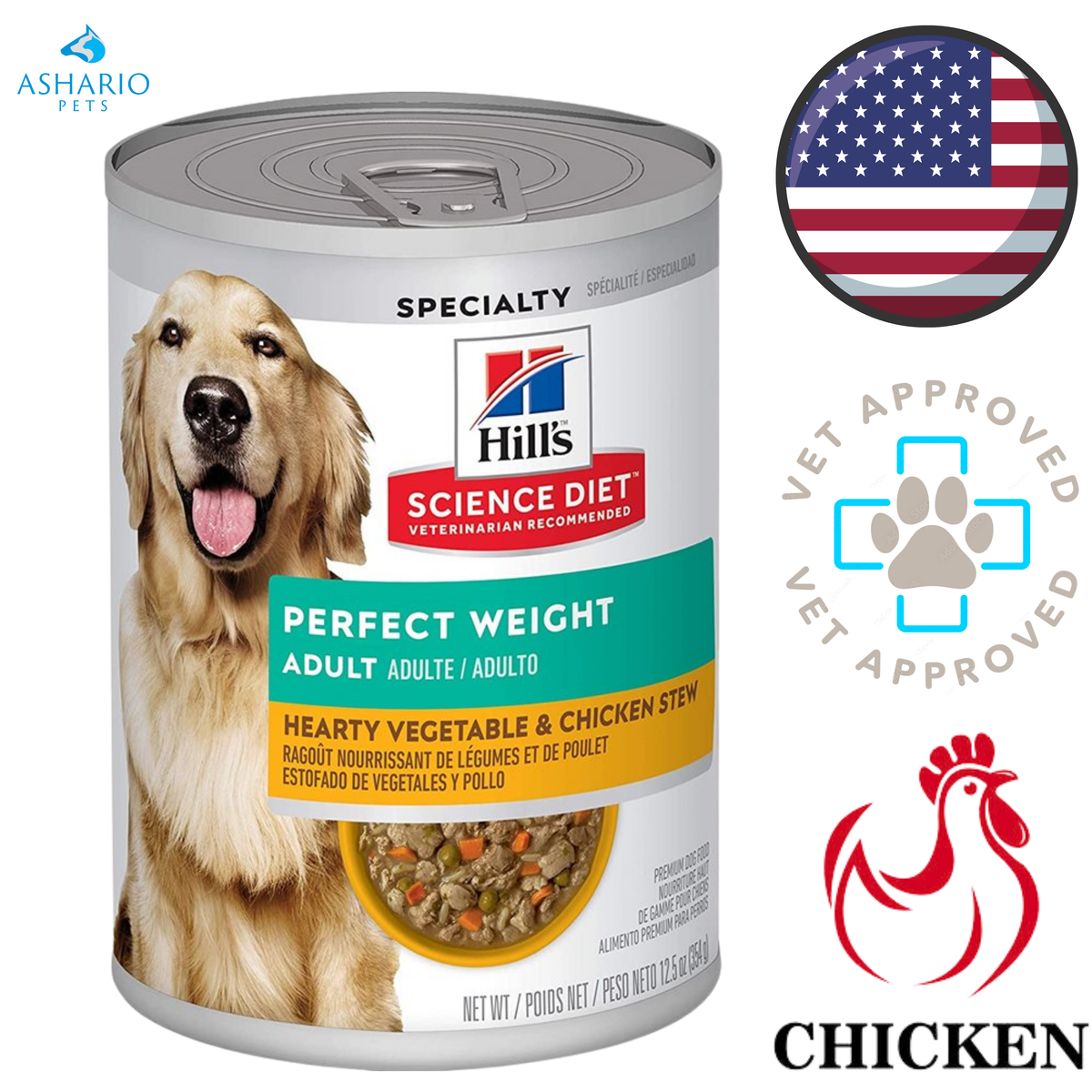 Hill's Science Diet - Perfect Weight Vegetable & Chicken Stew Canned Dog Food