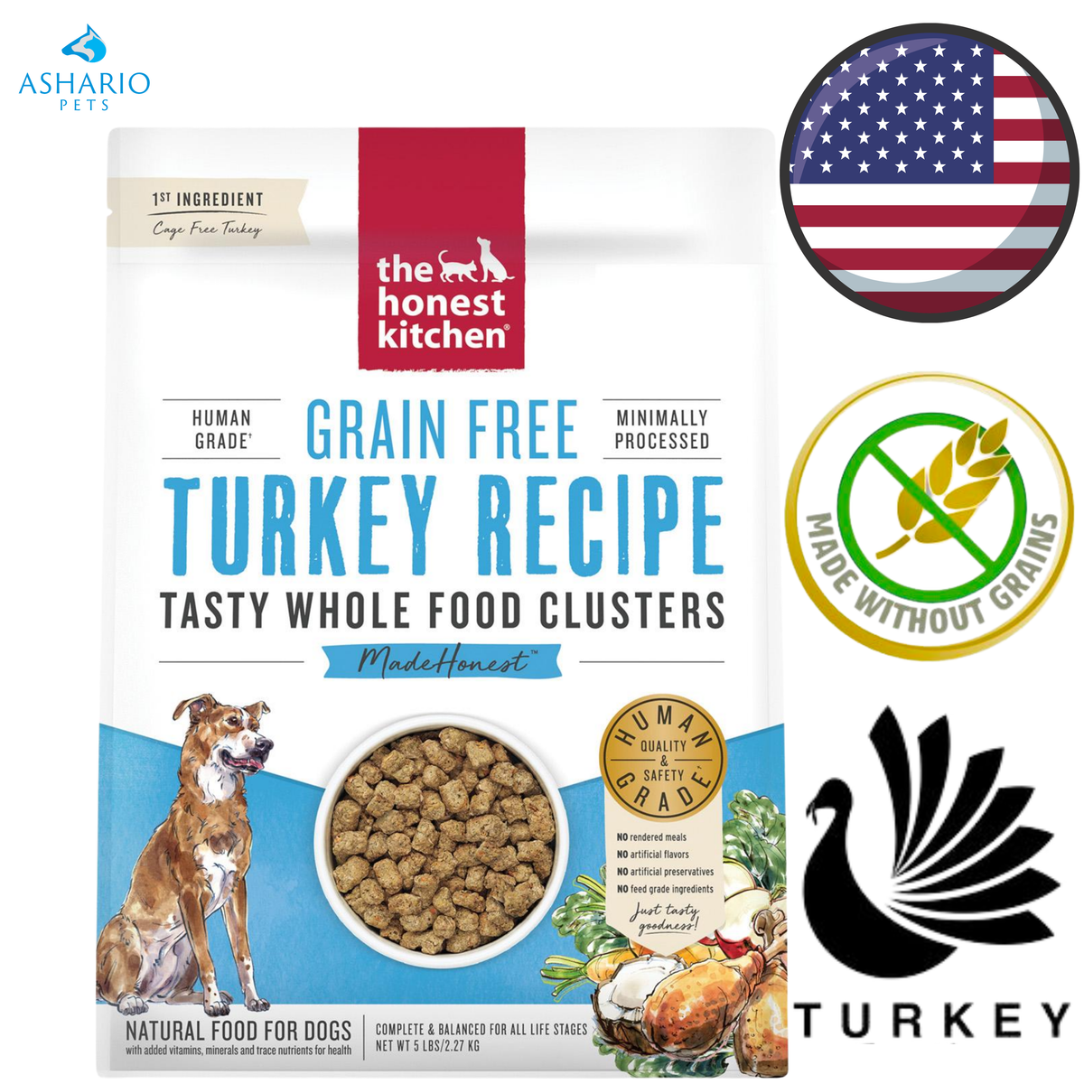 The Honest Kitchen - Grain Free Whole Food Clusters Turkey Dog Food