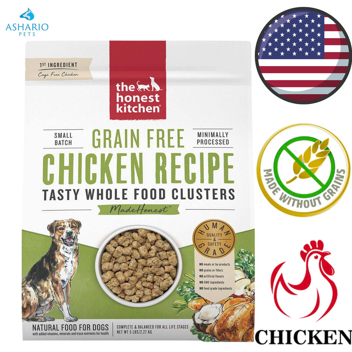 The Honest Kitchen - Grain Free Whole Food Clusters Chicken Dog Food