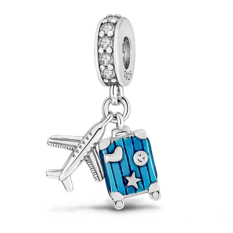 Breloque en argent sterling Voyage Bleu Ciel