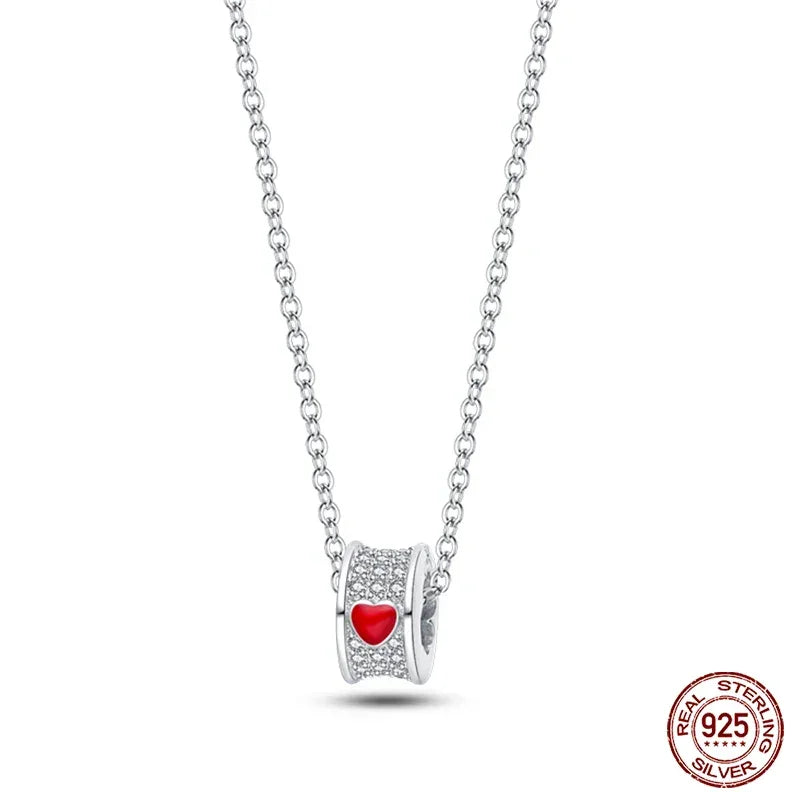 Collier pendentif en argent sterling Cœur de feu