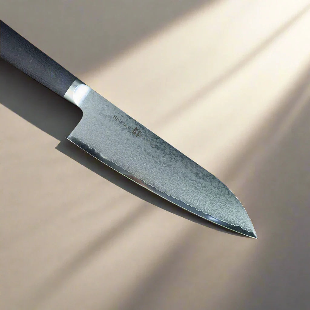 Couteau Santoku Miyako SUS 180 mm – Lame en acier Damas 33 couches – Fabriqué au Japon