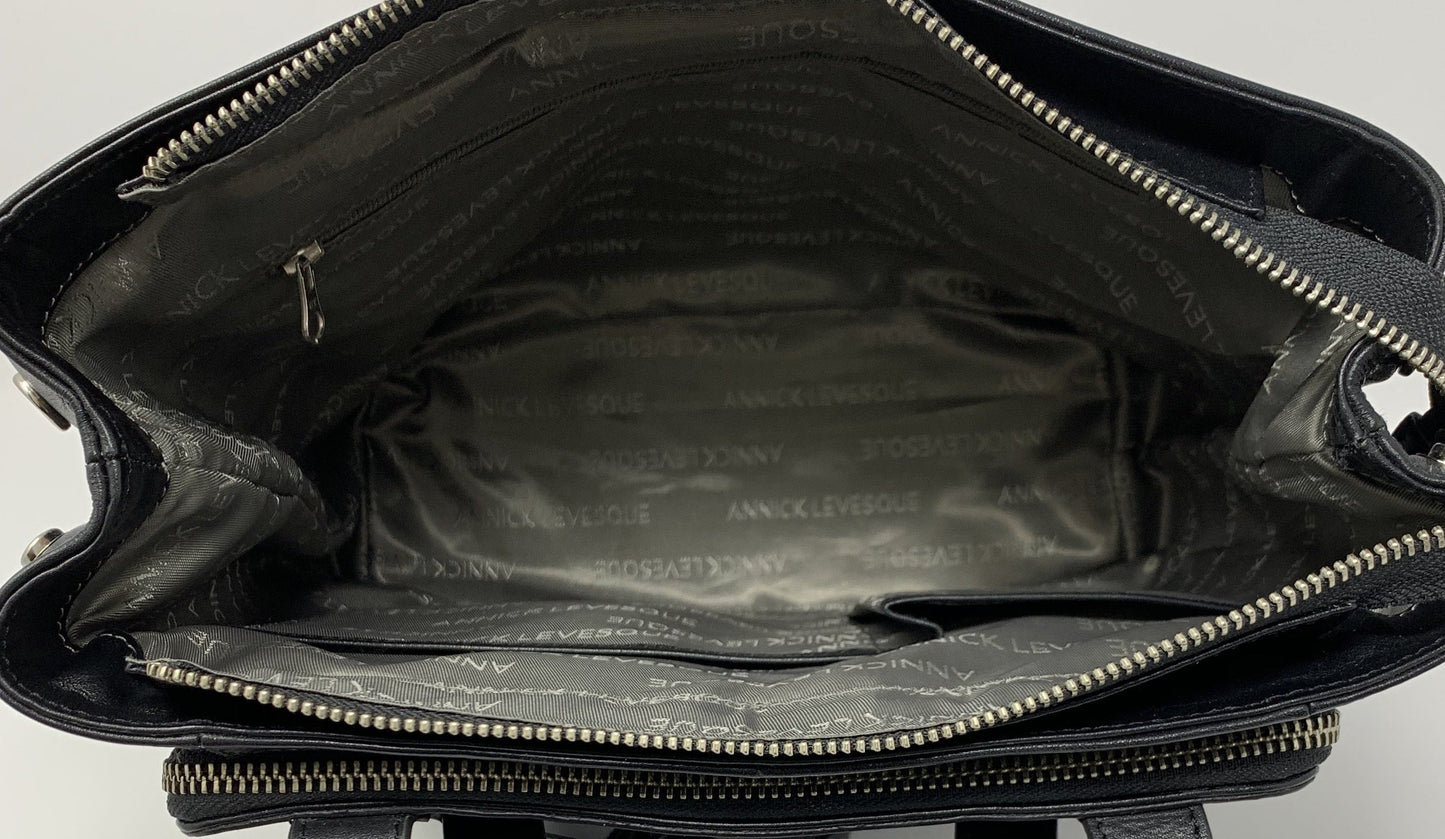 Black Anti-theft Leather Backpack | Lore