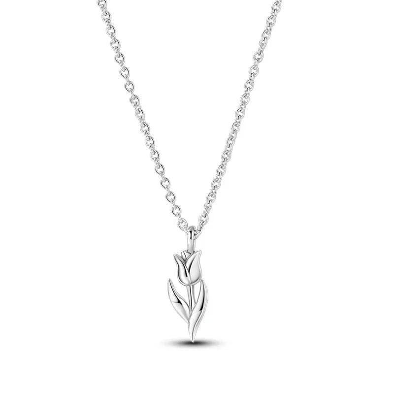 Collier Pendentif Tulipe Délicate en Argent Sterling