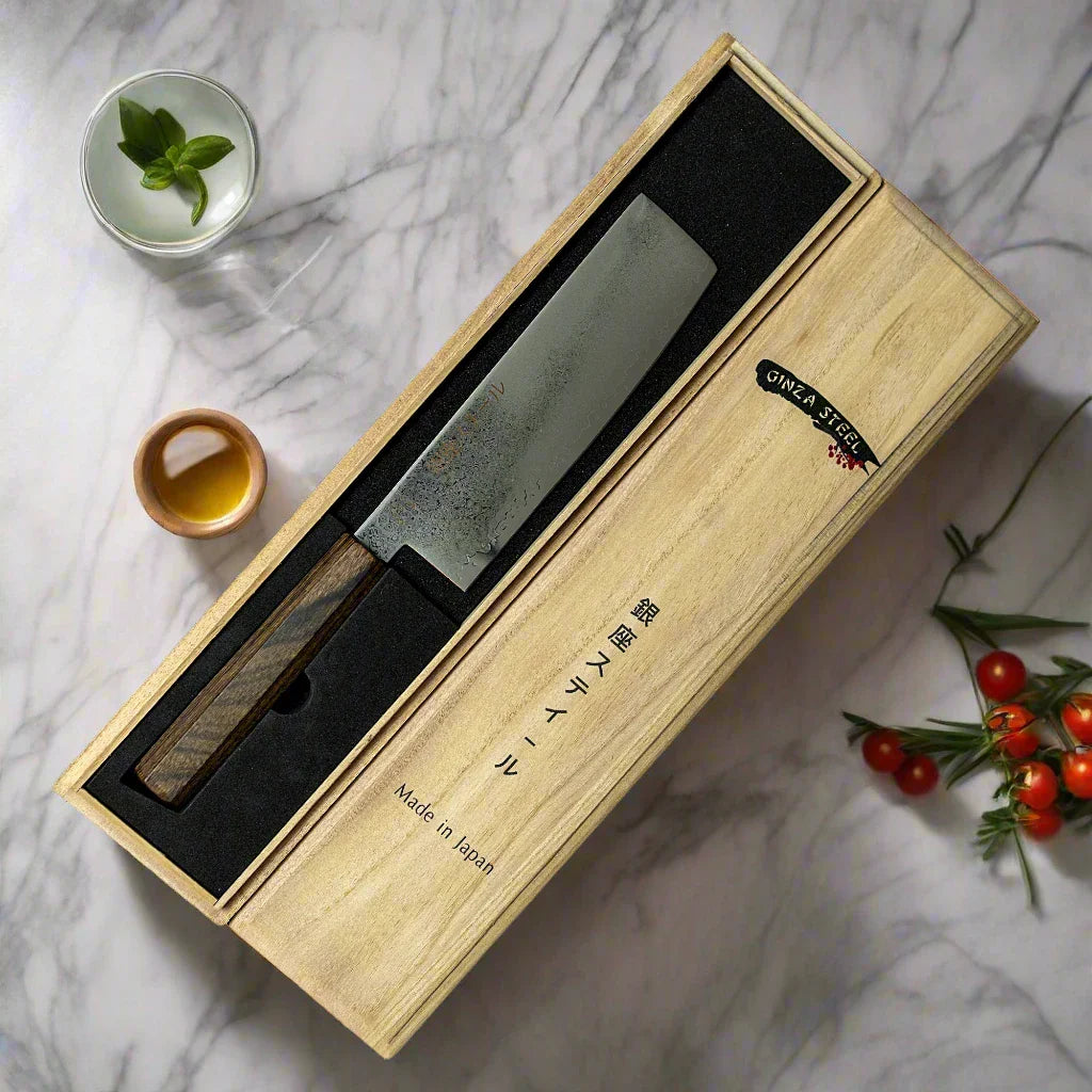 Série Seiryū (青龍) - Couteau Nakiri 170 mm en acier Damas VG10