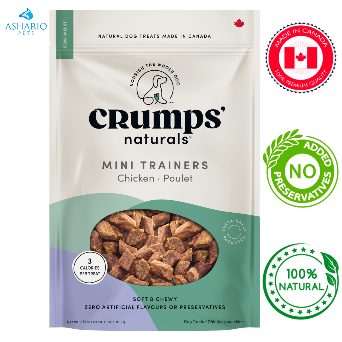 Crumps' Natural - Semi Moist Mini Trainers Chicken Dog Treats