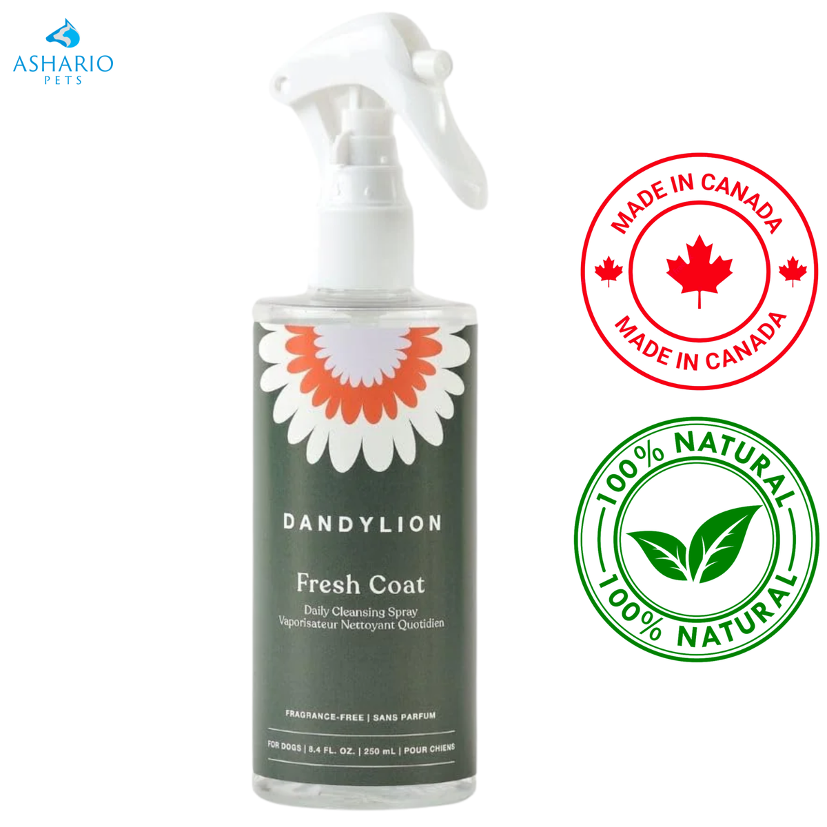 Dandylion - Fresh Coat Daily Spray Waterless No-Rinse Dog Shampoo