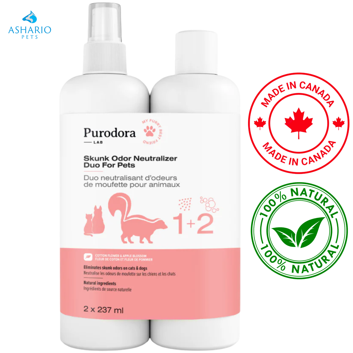 Purodora - Skunk Odour Neutralizer Duo For Pets
