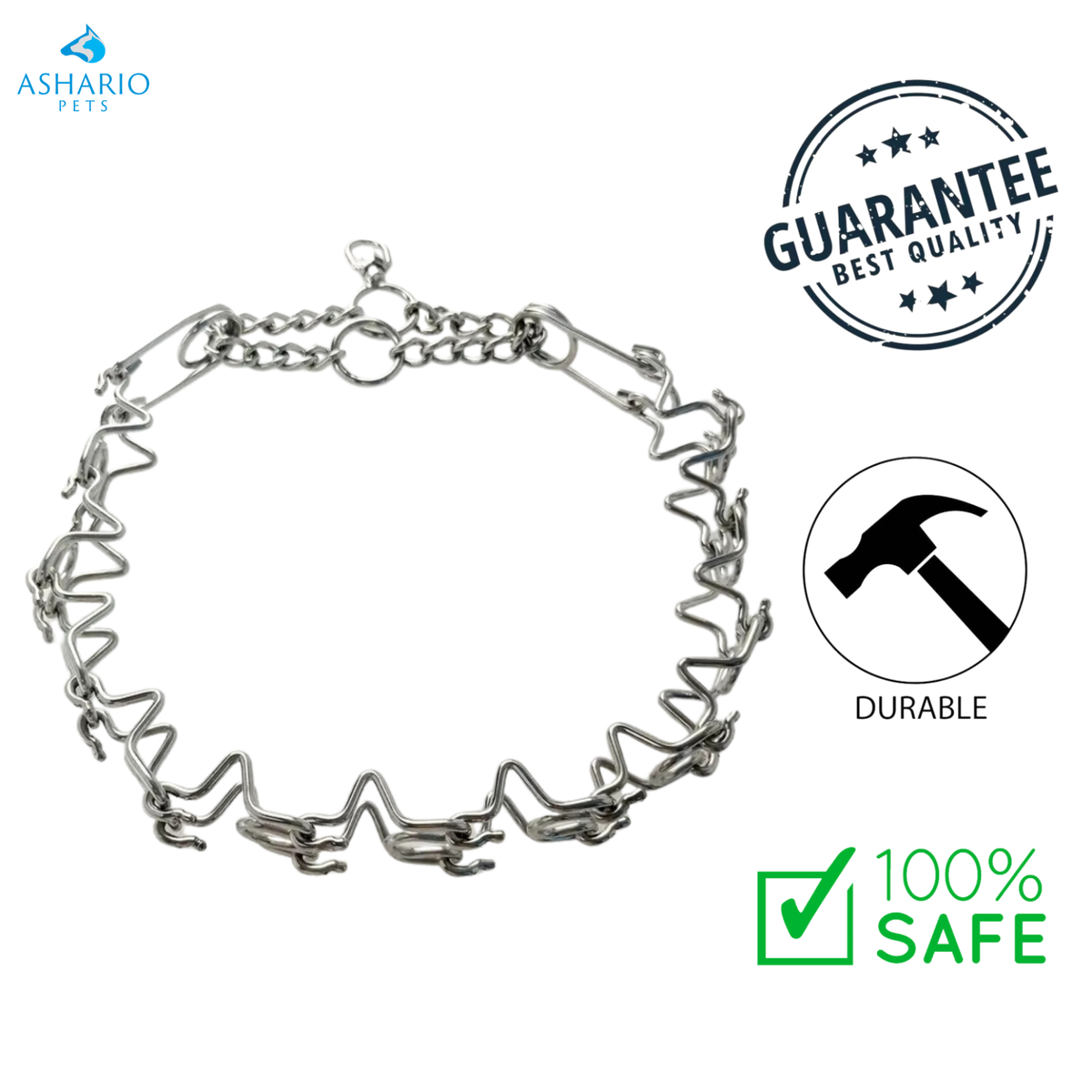 Ashario Pets - Outdoor Training Chain Dog Collar