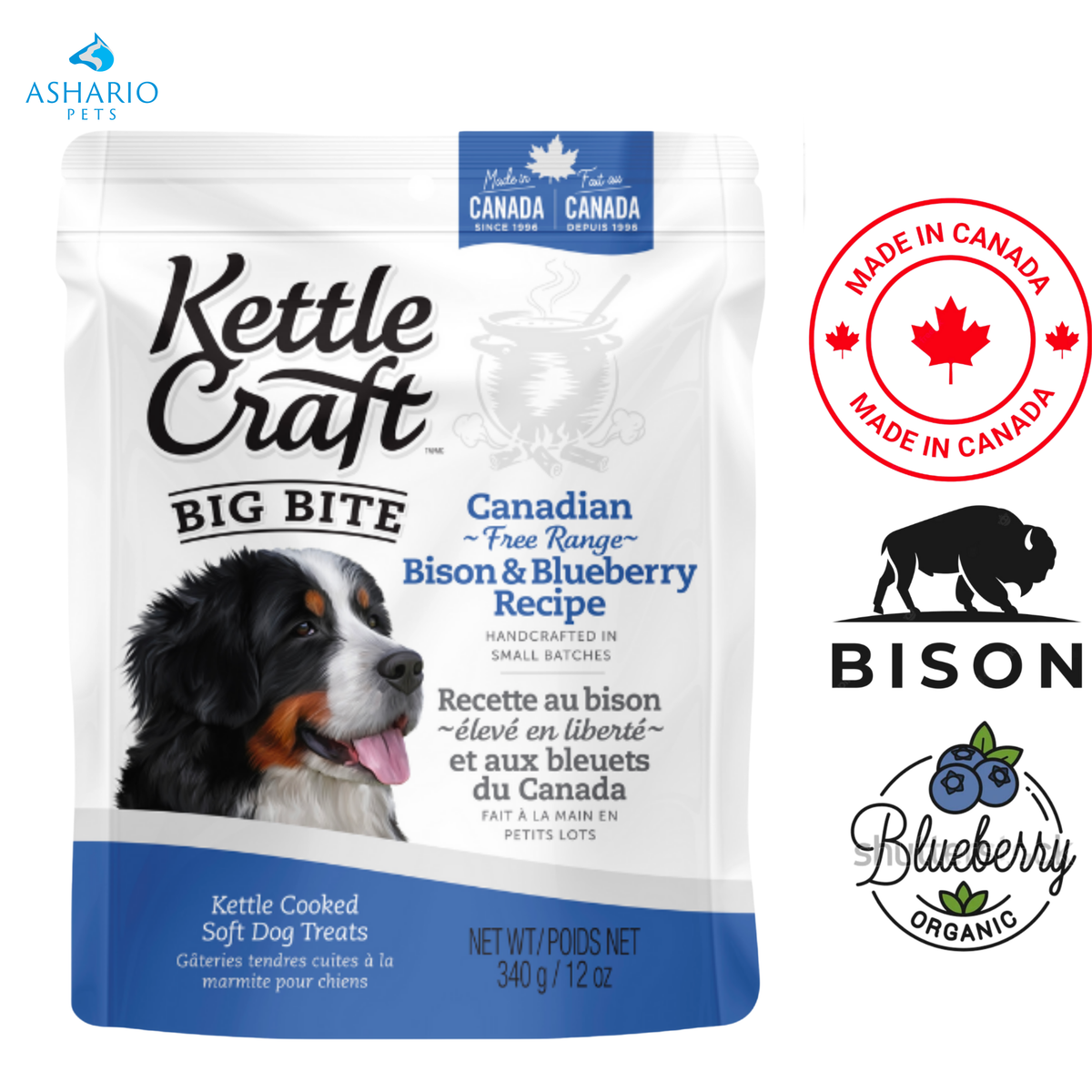 Kettle Craft - Bison And Blueberry Big Bite Dog Treats