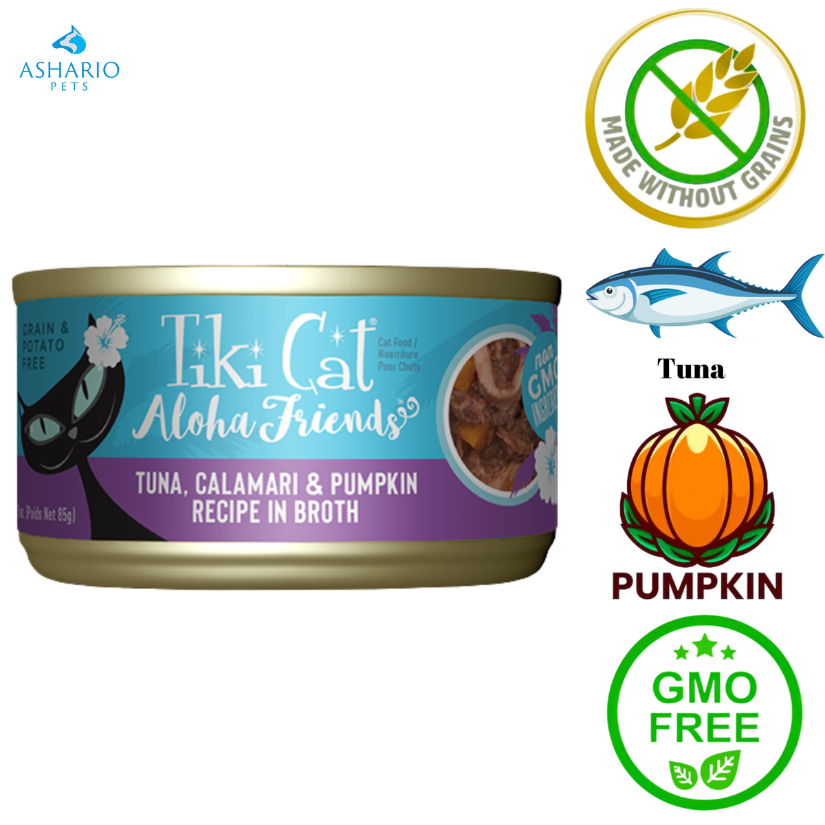 Tiki Cat - Aloha Friends Tuna Calamari & Pumpkin in Broth Canned Cat Food