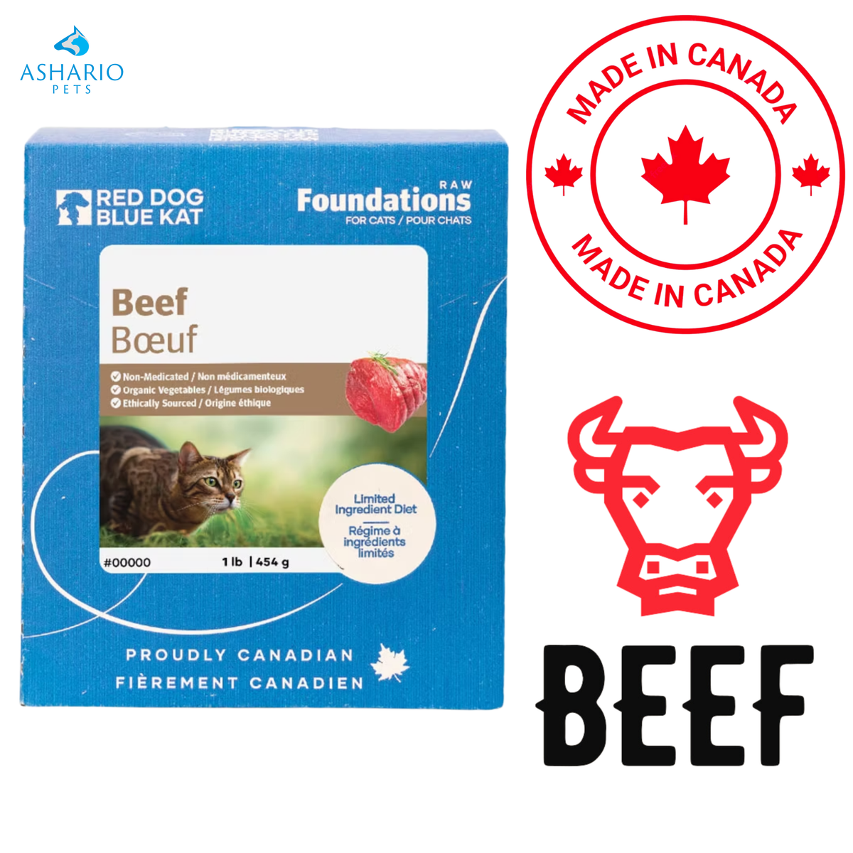 Red Dog Blue Kat - Foundations Beef Raw Cat Food