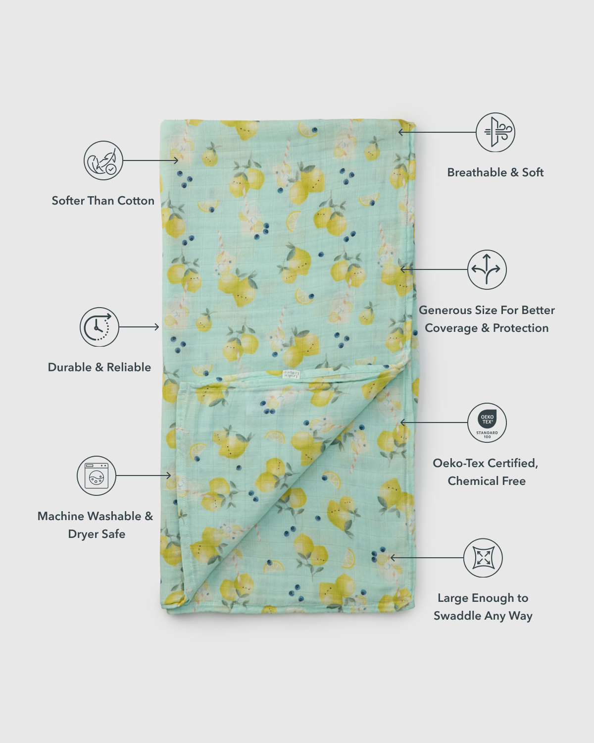 Muslin Swaddle - Lemon Squeezy