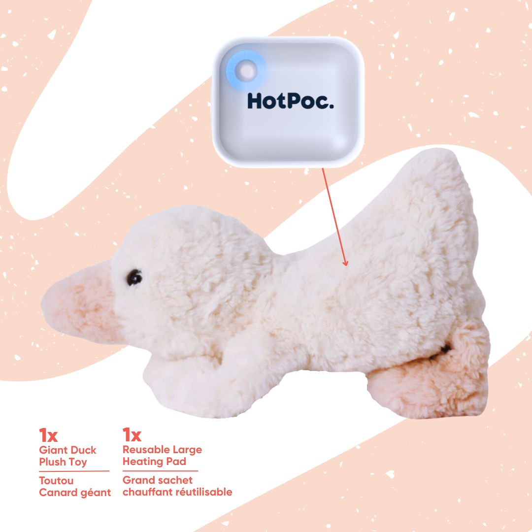 Thermy Buddy™ – Peluche Chauffante Douillette – Canard Géant Écrasé
